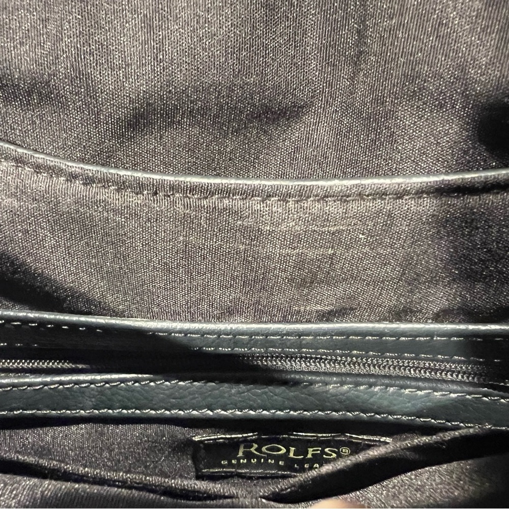 Rolf Genuine Leather Black Leather/PVC Shoulder Bag Great Preowned Condition - Picture 9 of 14